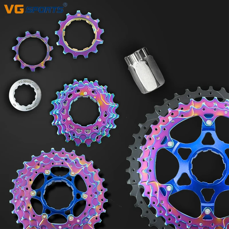 VG Sports 8 9 10 11 12 Speed MTB Cassette 40/42/50T MTB Sprocket Split-type Rainbow Bicycle Freewheel K7 Flywheel For G H