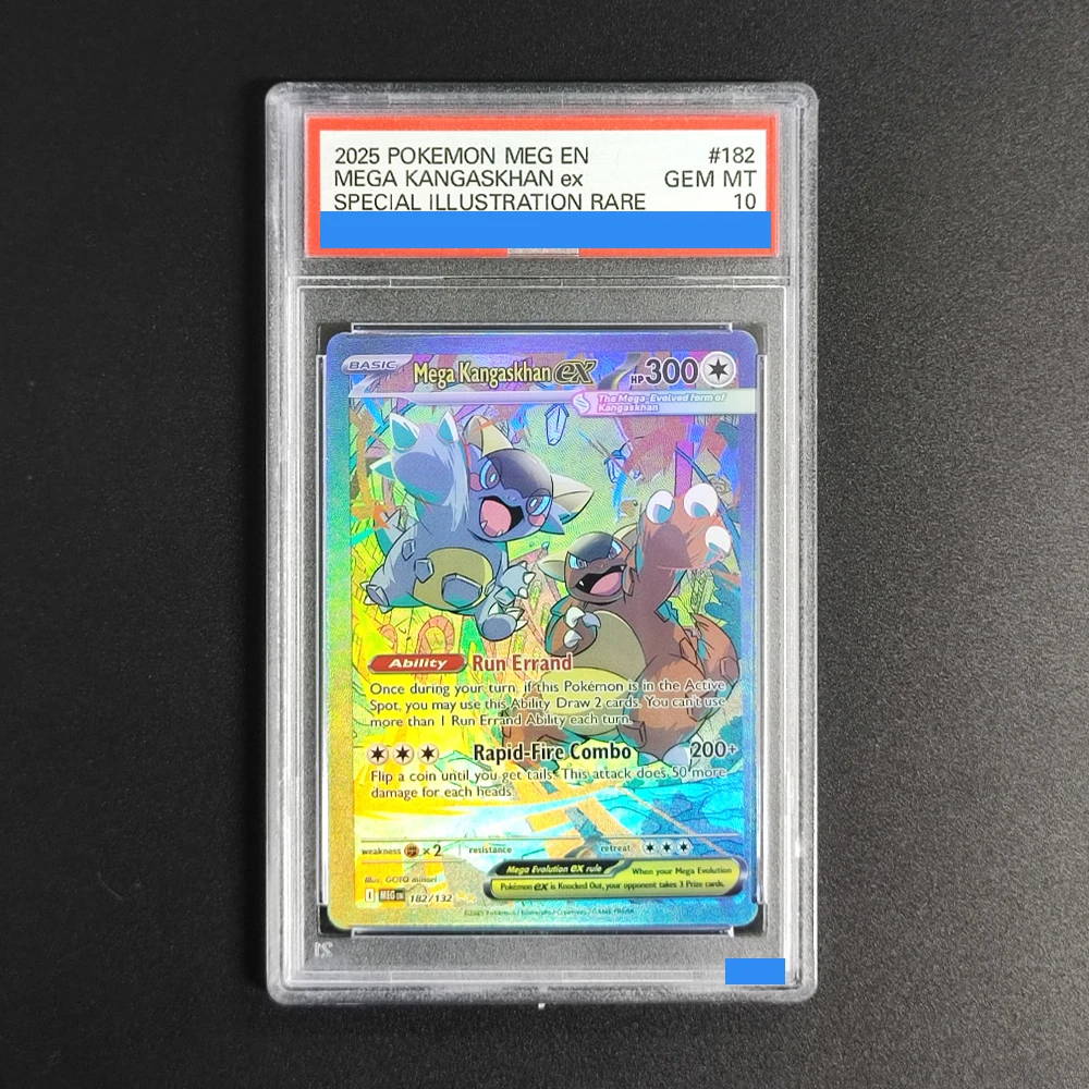 

Прокси-карта POKEMON MEG EN-MEGA EVOLUTION # Коллекционная игровая карта 182 MEGA KANGASKHAN EX 182/132 с аутентификацией и оценкой 10