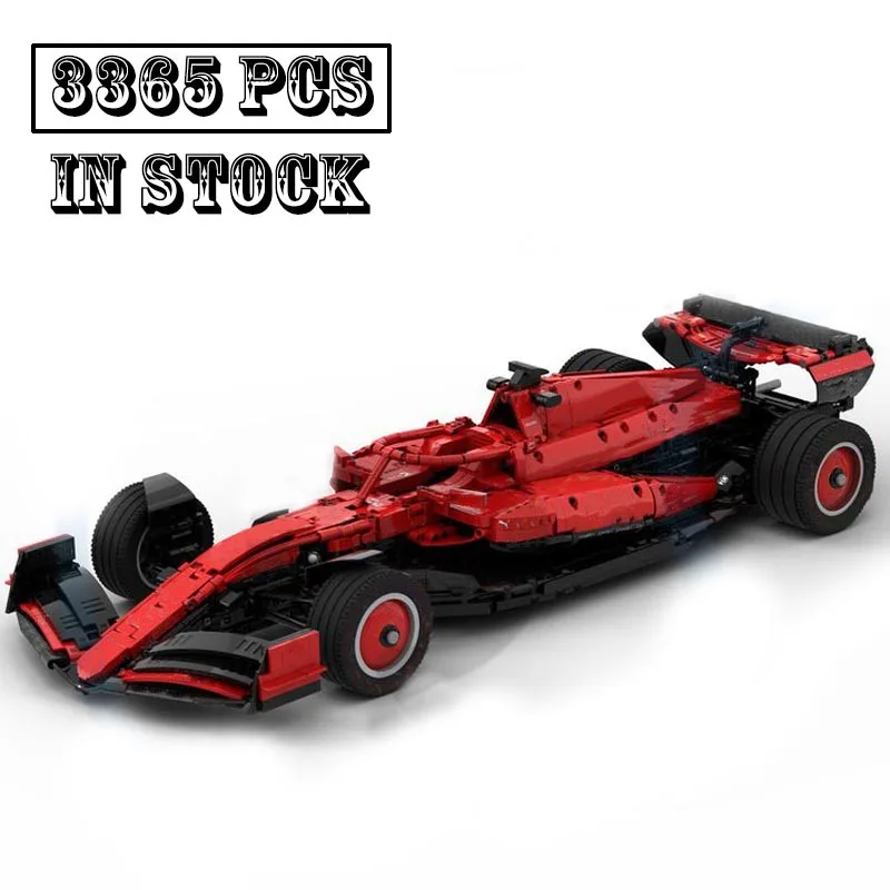 Nouveau sourire MOC-175601 Racing SF-24 Échelle 1:8 Smile Modèle De Voiture De Course Kit De Construction Créateurs nuits Briques Jouets Pour Enfants Cadeaux D'anniversaire