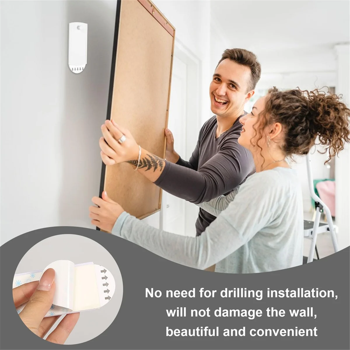 ABJZ 12 個 - 額縁用粘着ピクチャーフック 粘着フック 絵画吊り下げ 穴あけ不要 絵画ポスター写真用