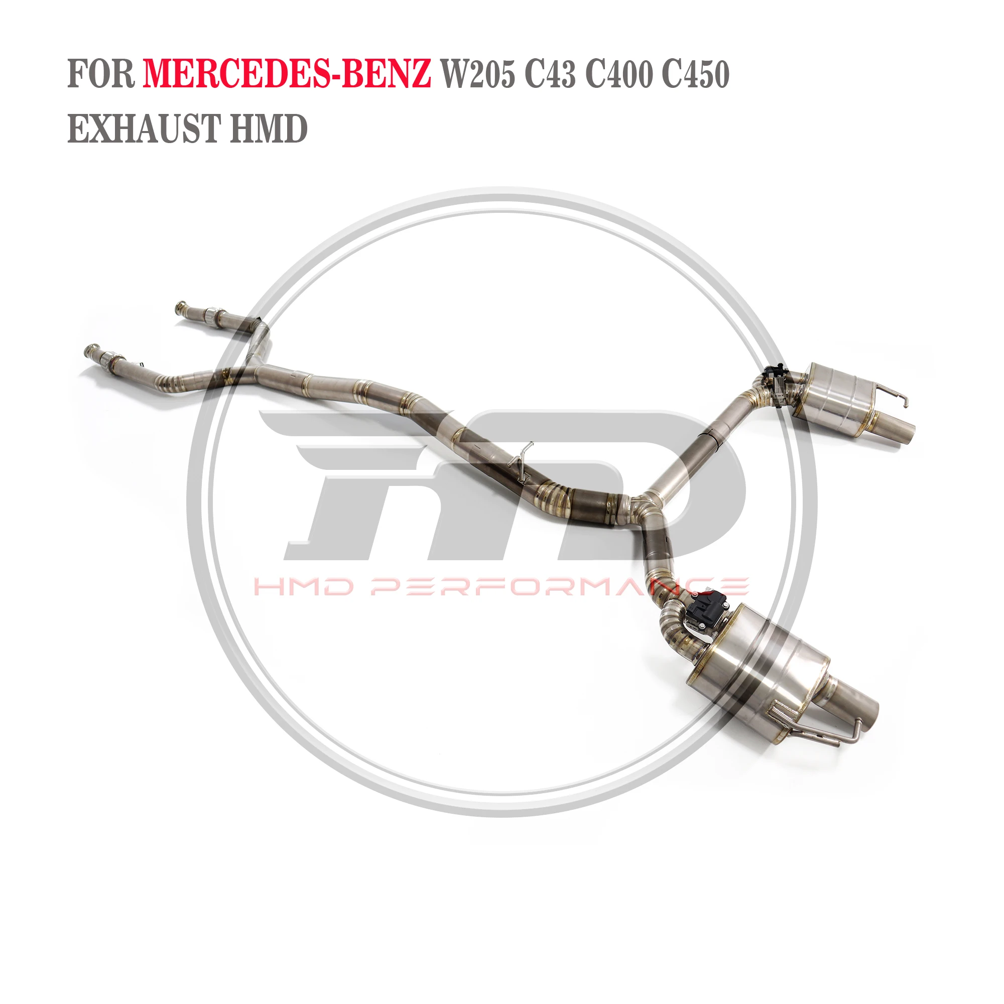 HMD Titanium Exhaust System Performance Catback For Mercedes Benz C43 C400 C450 W205 3.0T Muffler With Valve