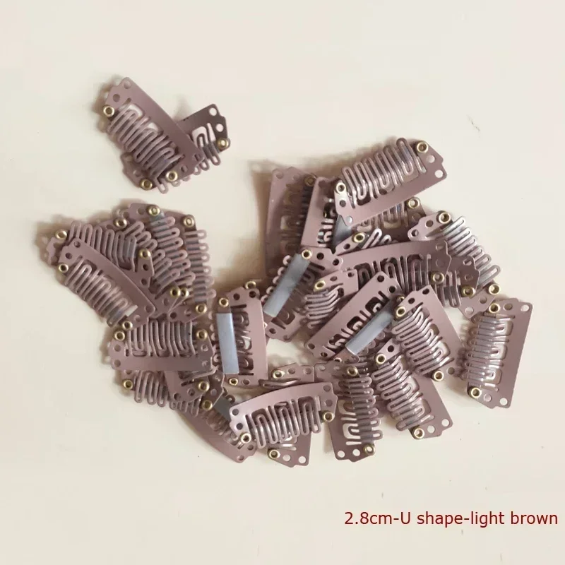 

100pcs 2.8cm Black Brown Blonde Color Wig Clips For Human Hair Bangs Snap Hair Clips For Extensions Metal Comb For Closure