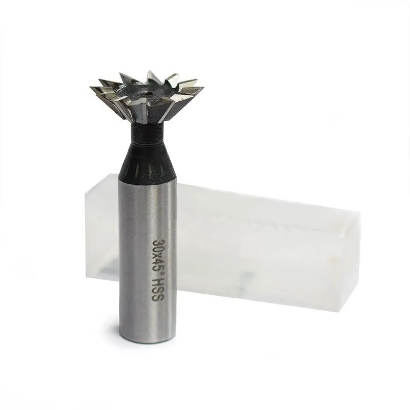 1pc 45/55/60 Degrees HSS Dovetail Milling Cutter 10-60mm Straight Shank HSS End Mill CNC Router Bit HSS Dovetail Cutter End Mill