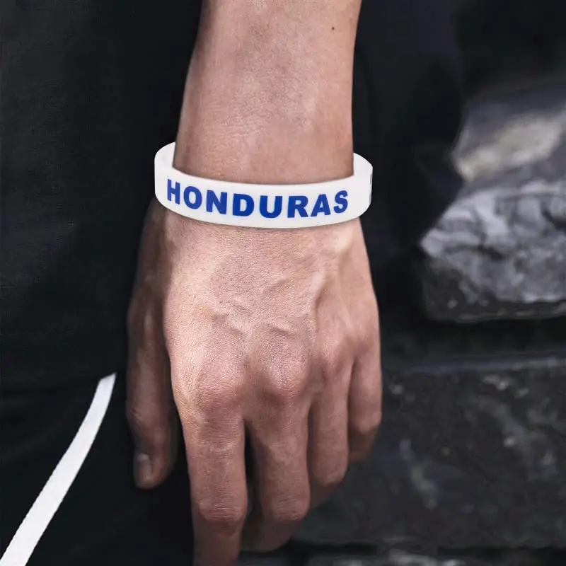 2pcs Honduras Flag Silicone Bracelets Sports Game Wristbands National Wrist Strap for Men Women Rubber Band Fashion Accessories