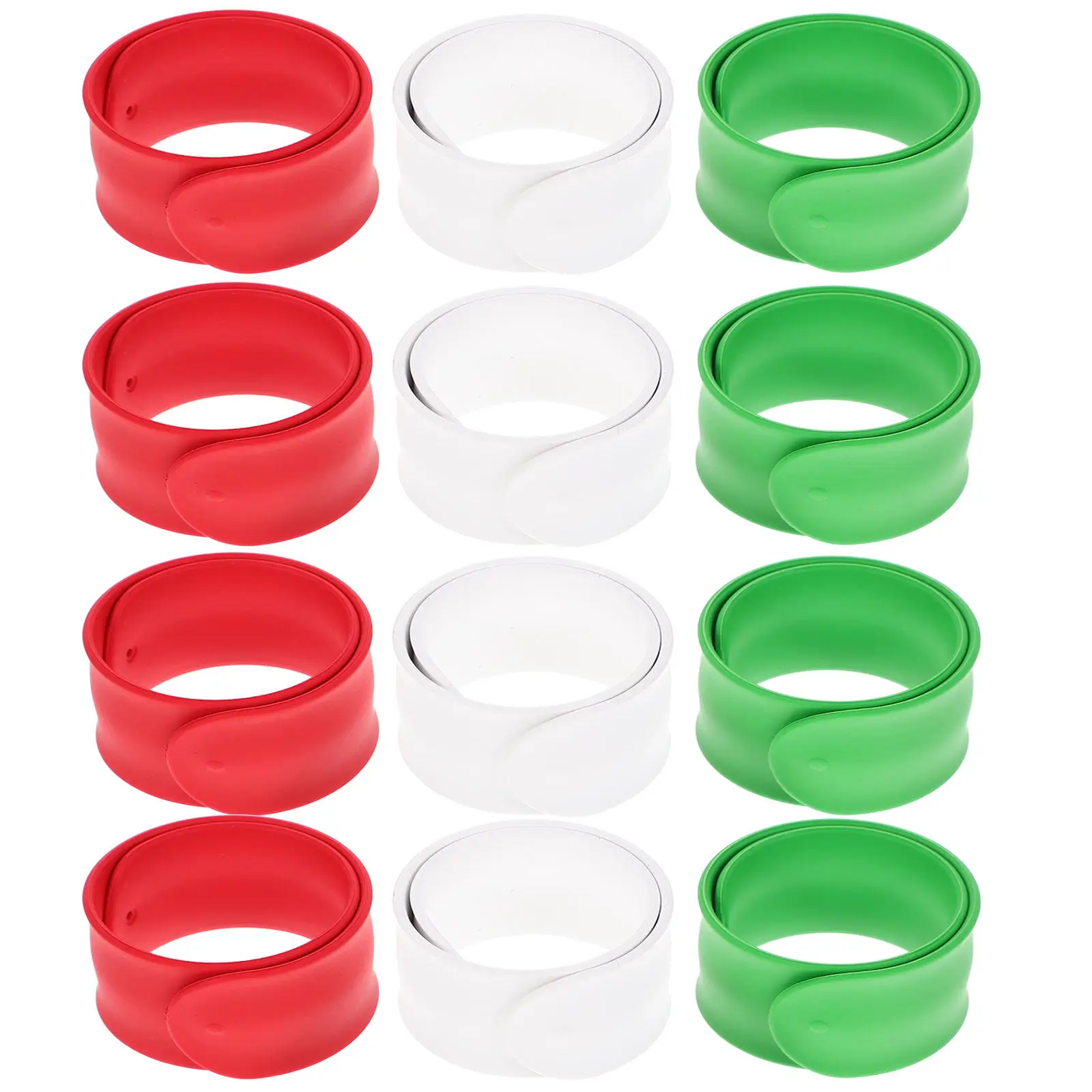 12Pcs Silicone Slap Bracelets Solid Color Flexible Wristbands for Party Favors Gifts Goodie Bag Fillers