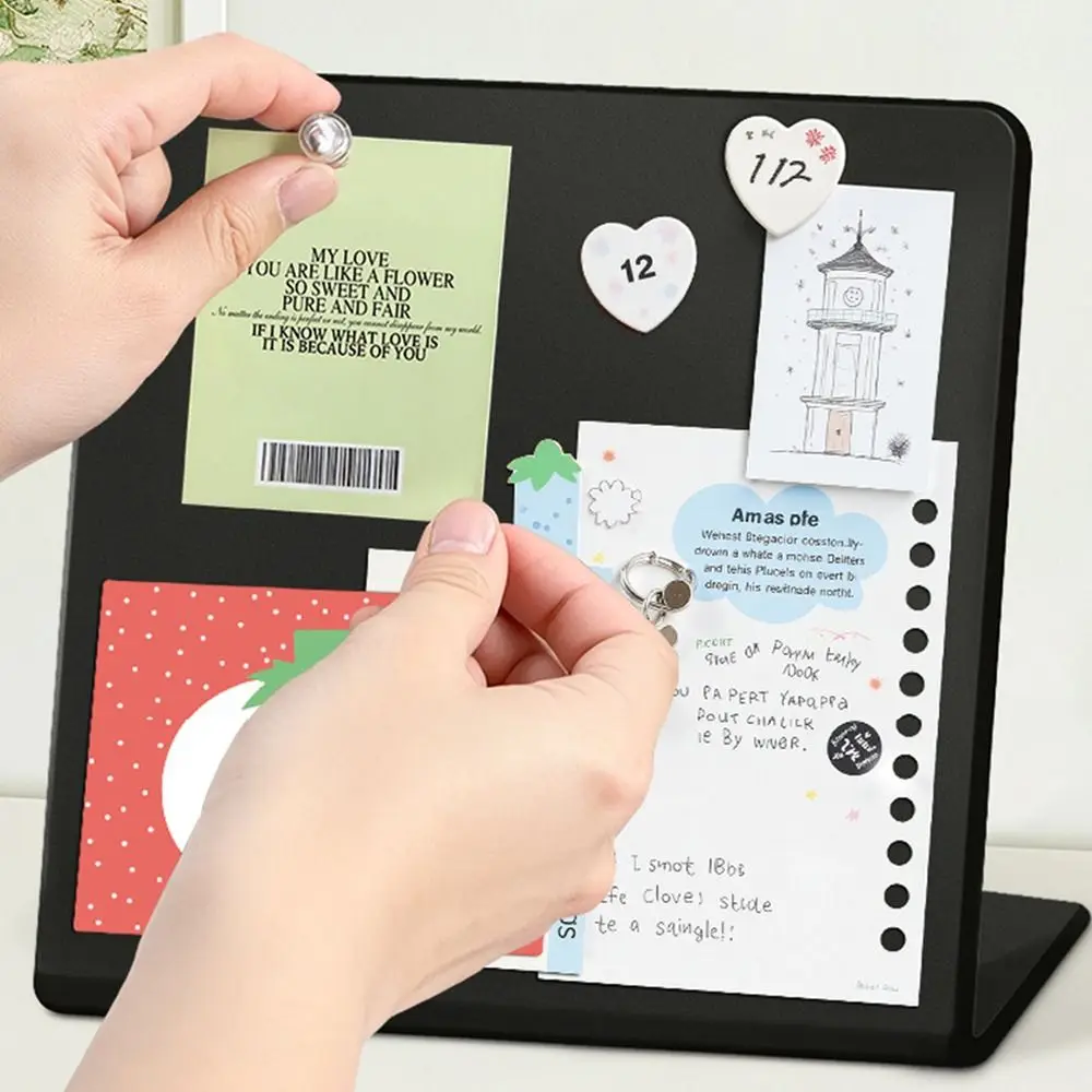 Metal Magnetic Blackboard Vertical Badge Notes Storage Desktop Message Board DIY Design Storage Display Board Message Display