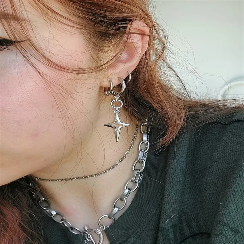 Nova Earrings | hypoallergenic star grunge goth alt androgynous cute y2k dangly earrings celestial jewelry gifts
