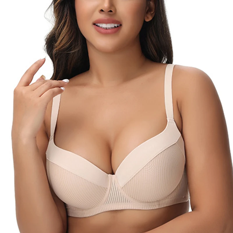 Plus Size Women's Push Up T-shirt Bra Underwire Female Lightly Padded Supportive Lingerie 75 80 85 90 95  B C D E F
