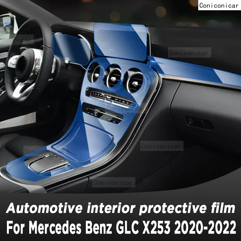 

For Mercedes-Benz Classe GLC W205 X253 Car Interior Center Console Transparent TPU Protective Film Anti-scratch Repair Film