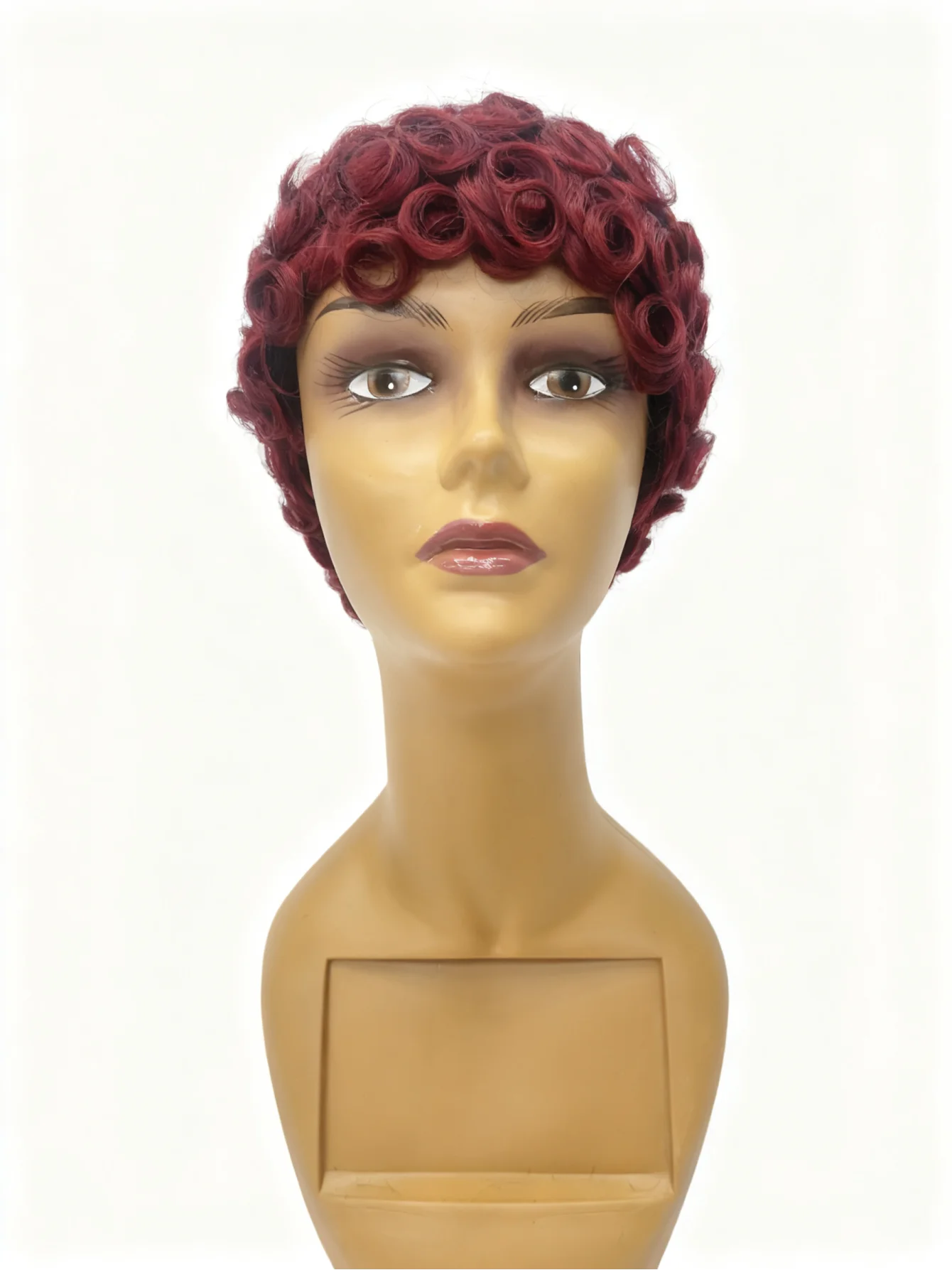 

Парики с стрижкой пикси для чернокожих женщин, бразильский вьющийся парик с стрижкой пикси, машинное производство, короткие многослойные парики из человеческих волос 99J