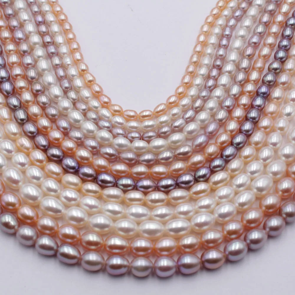 AAAAA High Luster Flawless Rice Shape Natural Freshwater Pearl Loose Beads 2-9mm for DIY Jewelry Making Necklace Accessories