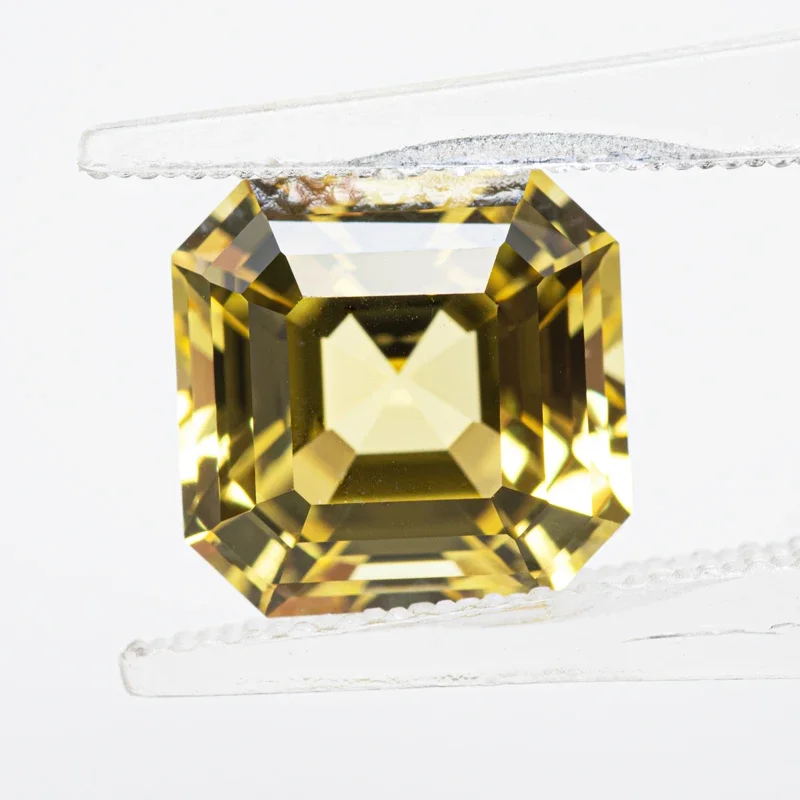 Top Lab Grown Sapphire Square Chamfer Cut yellow Color VVS1 Selectable AGL Certificate Charms DIY for Jewelry Making Materials