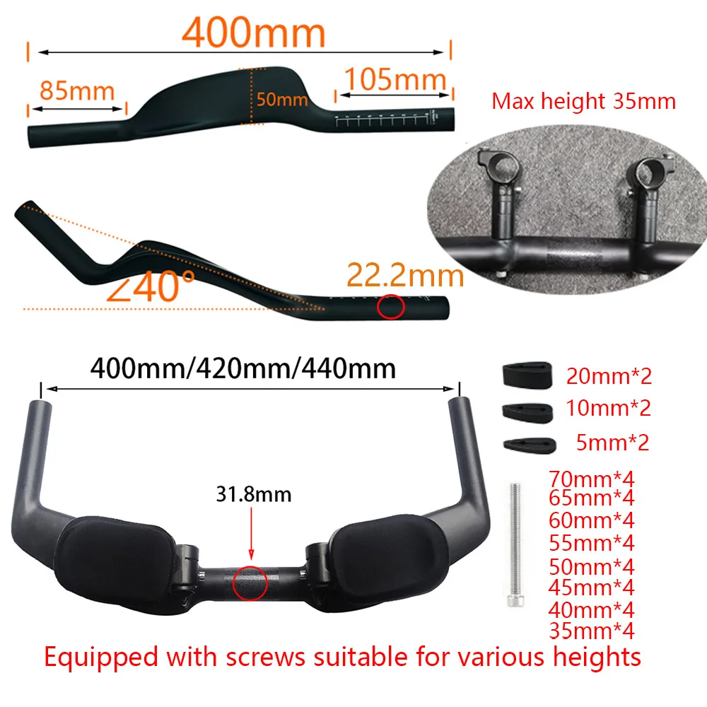 Carbon Fiber Racing Handlebar,  Ergonomic Long-Distance Grip, Durable Performance for Speed and Comfort Control