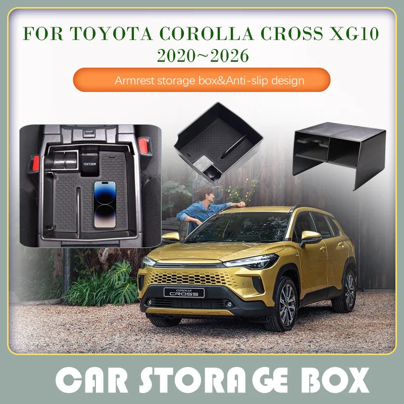 Car Storage Box For Toyota Corolla Cross XG10 2020~2026 Anti-dirty Armrest Center Console Screen Storage Boxes Auto Accessories