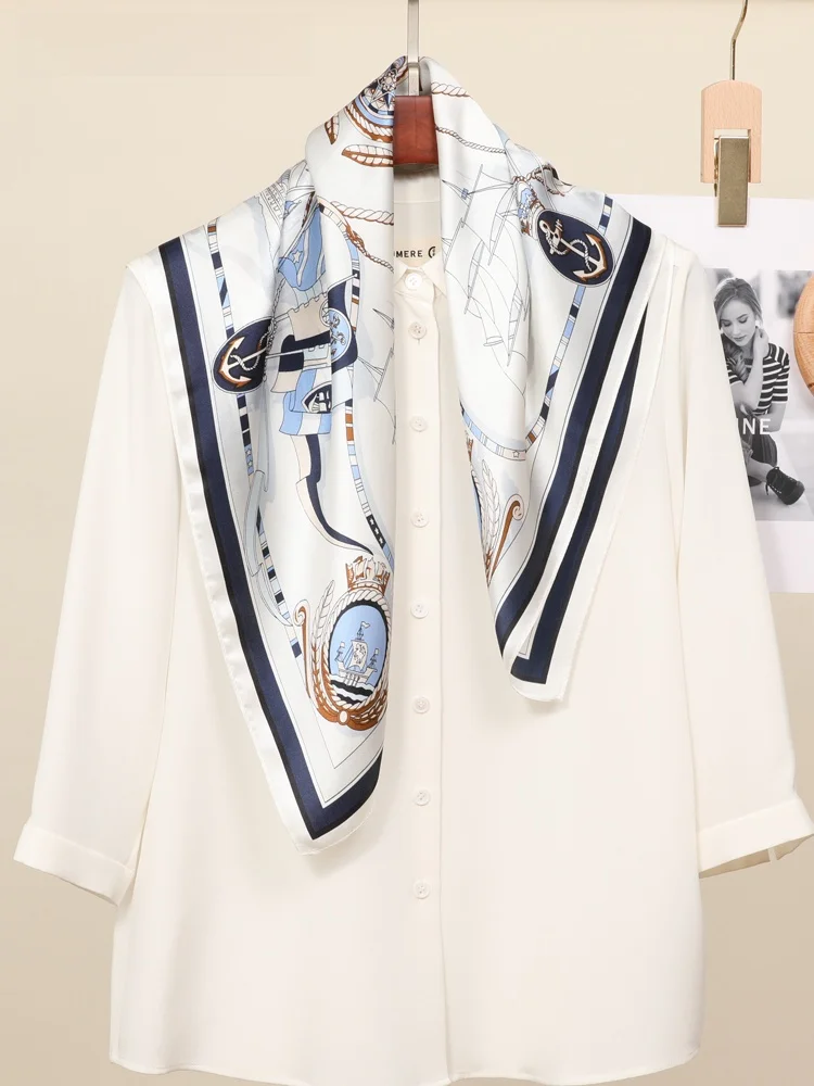 ファッショナブルなシルクスカーフ-レディース-マルベリーシルク-スクエアスカーフ-多用途装飾ネックプロテクター-おしゃれな小さなスカーフ-すべての年齢層向け