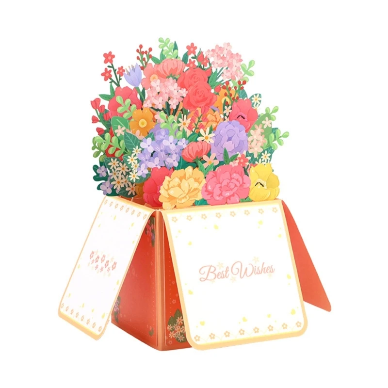 Celebrate with 3D Flower Card Decorative 3D Card Everyone Share Warm Greetings H7EA