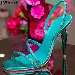 Luxury Brand Crystal High Heel Sandals Women Formal Evening Prom Dress Shoes Summer Sexy Gladiator Sandals Wedding Shoes