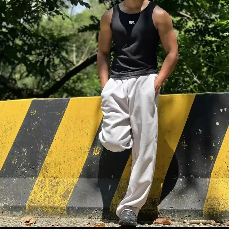 

Новые гигиенические брюки, длинные брюки из чистого хлопка, мужские корейские версии, повседневные, простые универсальные спортивные брюки, прямые брюки