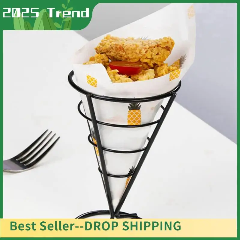 6 Pcs Wire Metal Deep Fryer Basket Serving Chips Stand Display Stands Chicken Holder