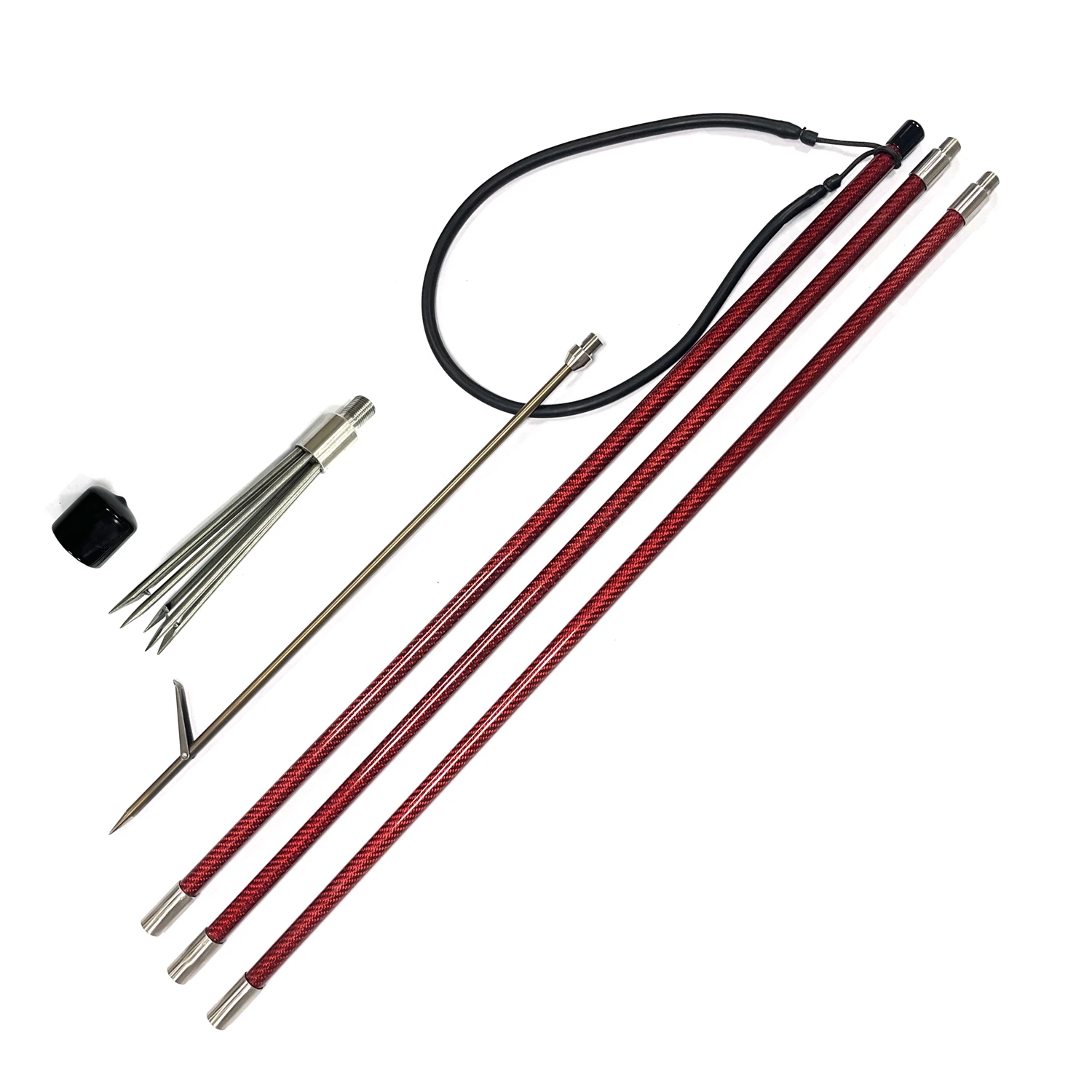 

8FT Spearos Red Carbon Fiber Pole Spear Black Hand Spear Removable Polespear Fish Harpoon Pescasub Spear Paralyzer Tip