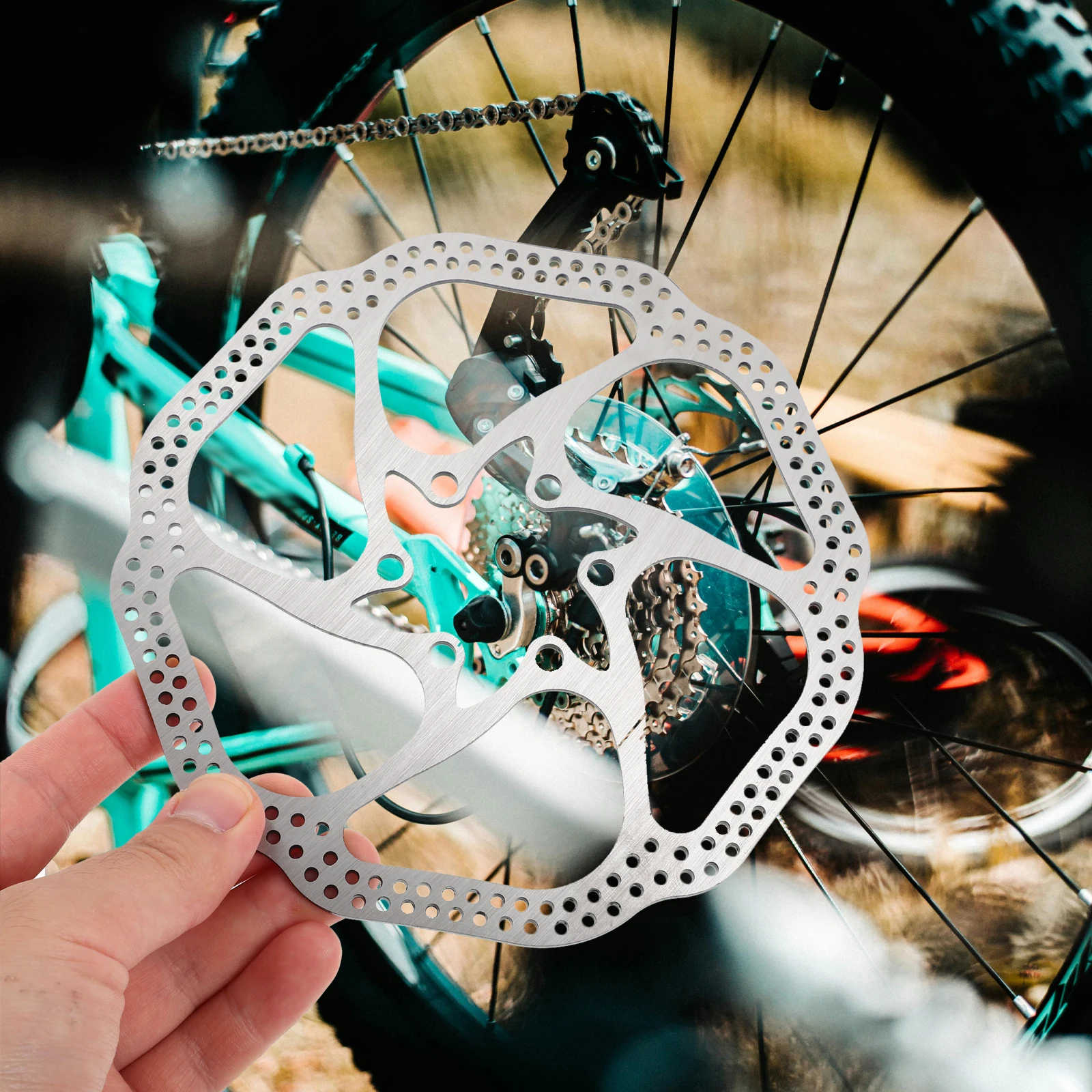 

Mountain Bike Disc Brake Durable Metal Wear-Resistant Bolt Hole Spacing Easy Install Powerful Braking Cycling Supplies