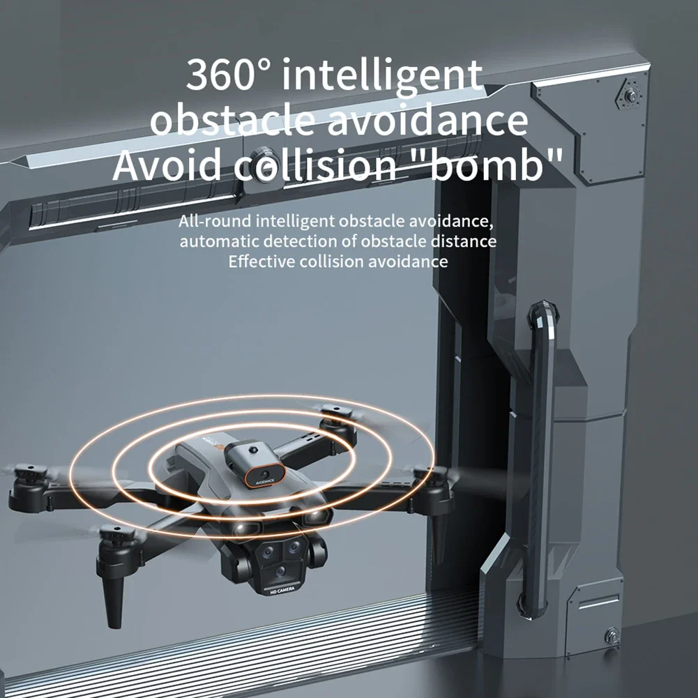 Drone dobrável com tração nas quatro rodas, evita obstáculos, controle remoto, fotografia aérea, brinquedo de aeronave dobrável, presente para meninos