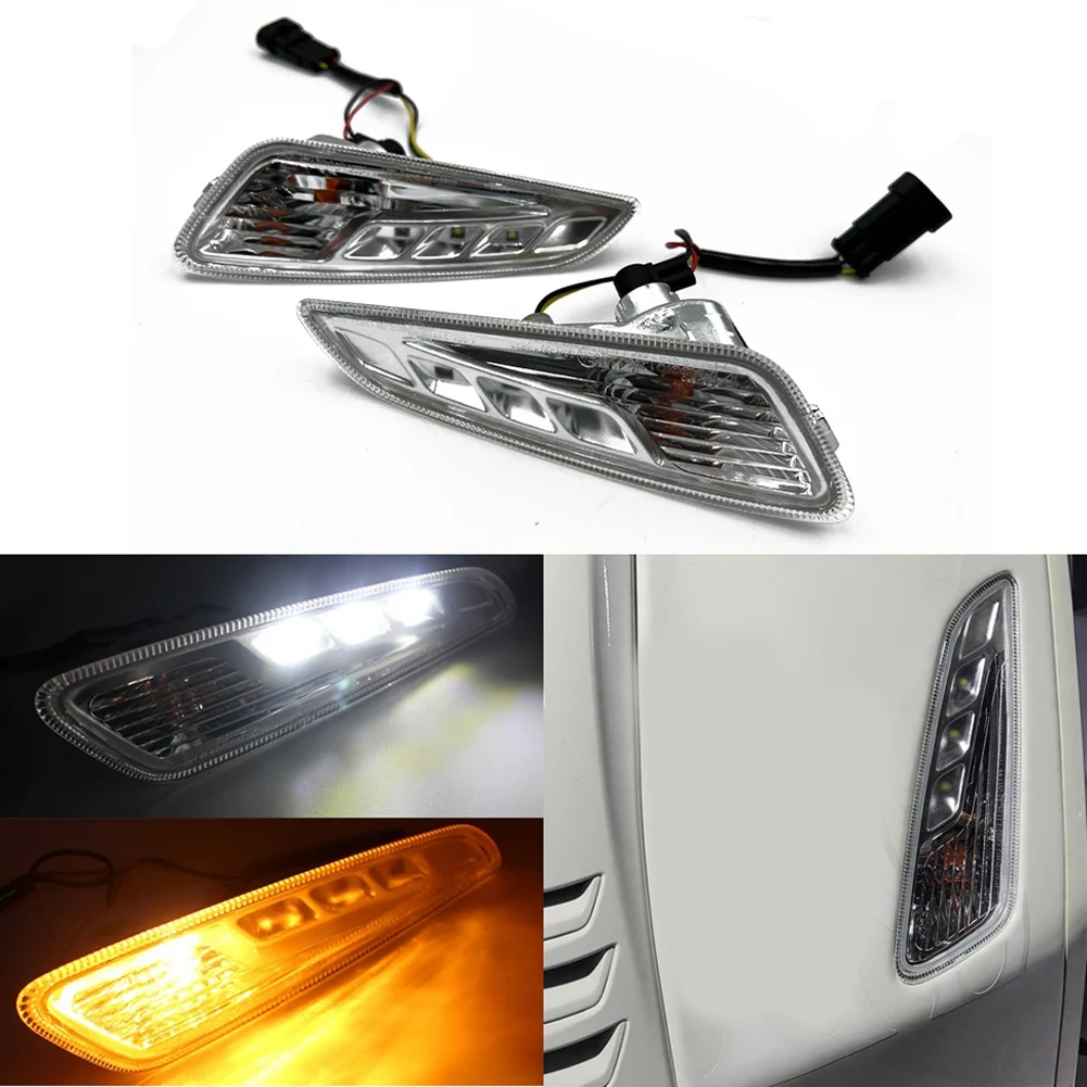 

For Vespa Sprint 150 2017-2023 Front LED Turn Signal Light Yellow and White Light Scooter Accessories Indicator Light jasmine