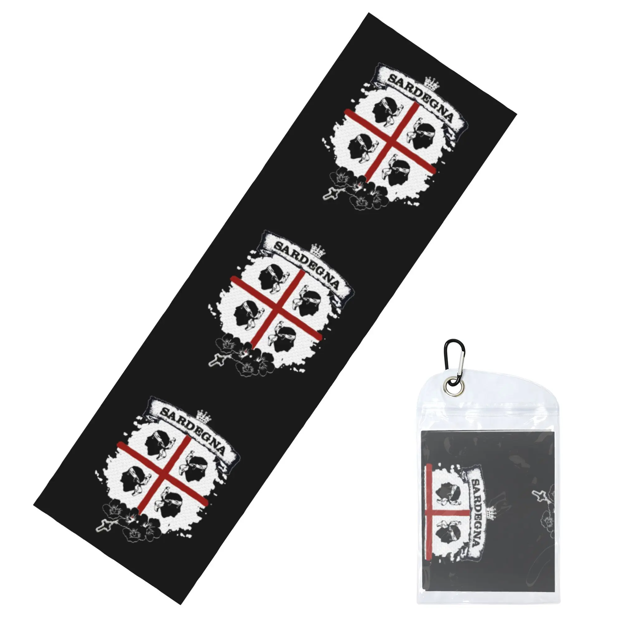 Sardinia Flag Four Moors Cold Exercise Towel Quick Dry Face Towel Italy Sardegna Coat of Arms Shower Towels