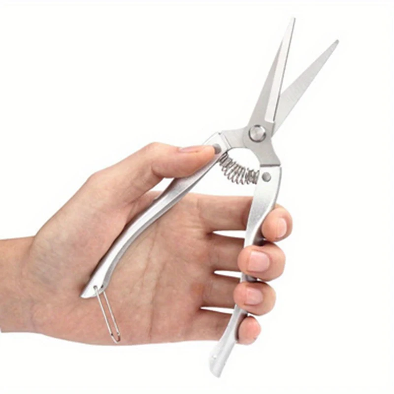 1PC stainless steel fruit picking and pruning shears, garden and horticultural shears with serrated zinc alloy handle, fruit tre