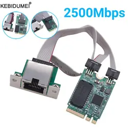 M.2 Network Card M.2 A+E/Mini PCIE to Gigabit Ethernet Card RTL8125BG Chip 2.5G/1000/100Mbps Ethernet LAN Card for Desktop PC