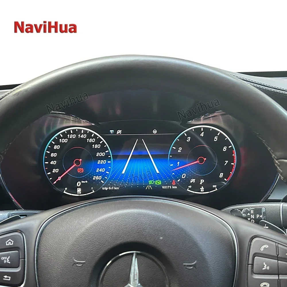 Navihua Linux System Car Auto Meter Speedometer Lcd Dashboard Instrument Cluster With GPSNavigation Carplay For MercedesBenz GLC