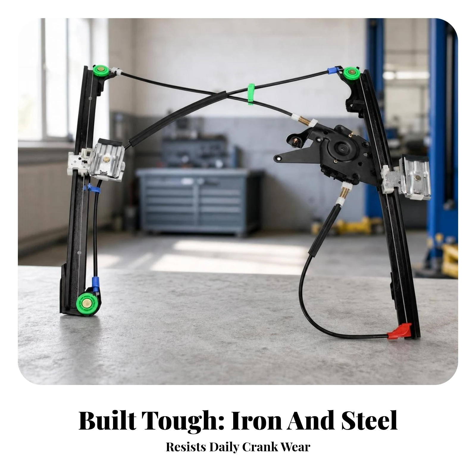 Front Left Window Regulator Smooth Manual Window Regulator Vehicle Glass Lift Mechanism Long-Lasting Silent for Auto Workshop