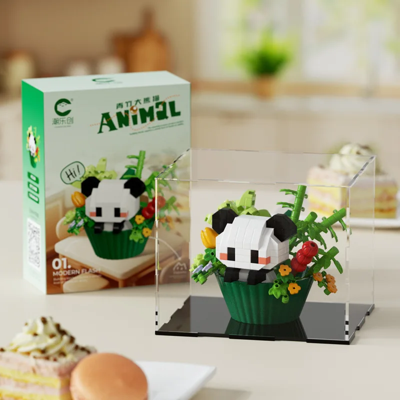 2025 رائجة البيع الحلوى الإبداعية الحيوانات الصغيرة بوعاء باقة عروسة كارتون الباندا بنة الديكور هدية