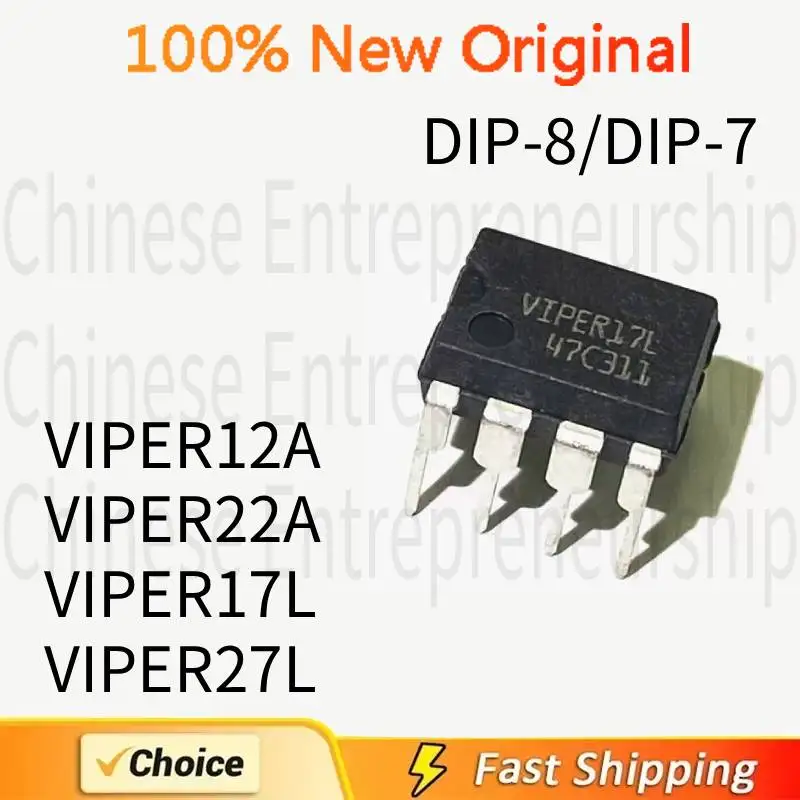 5PCS DIP-8/DIP-7 VIPER12A VIPER22A DIP-8 VIPER17L VIPER27L DIP-7 Switching power supply chip 100%Quality Original/Quick delivery