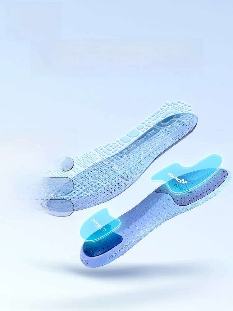 Oupwer Third Generation Football Insoles High Elastic Shock Absorption Anti Slip Wear Resistant PORON Material BOUNCE Technology