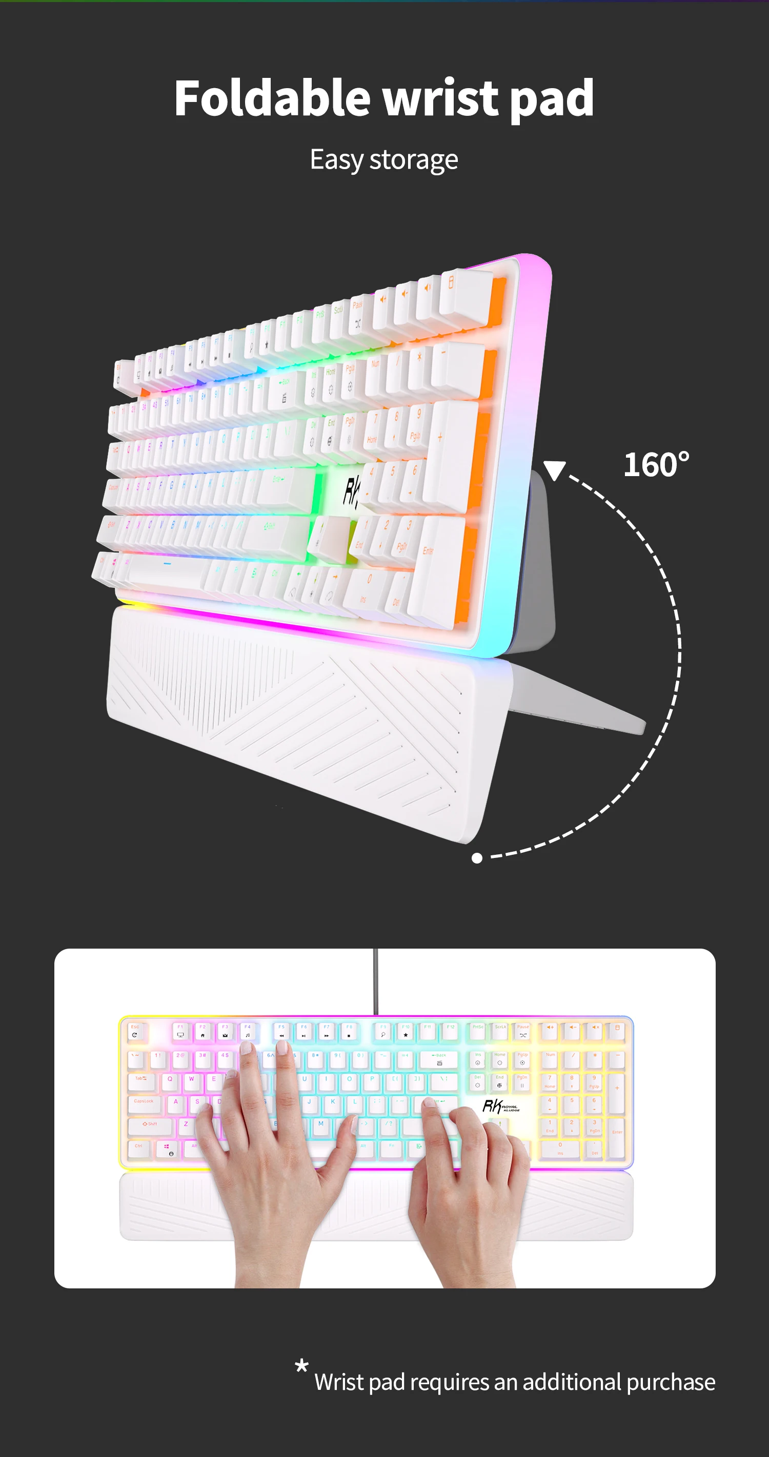 Проводная Механическая клавиатура RK ROYAL KLUDGE RK918 с 108 клавишами, 100% RGB подсветкой, игровая клавиатура с большим светодиодным крутящим