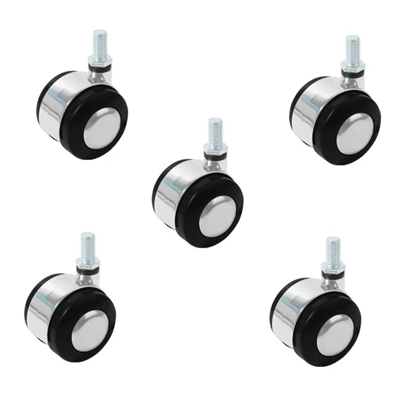

5-Piece 2-Inch Silent Pulley Caster Office Chair/Computer Chair, Silent Fat Caster Furniture Hardware Tools.