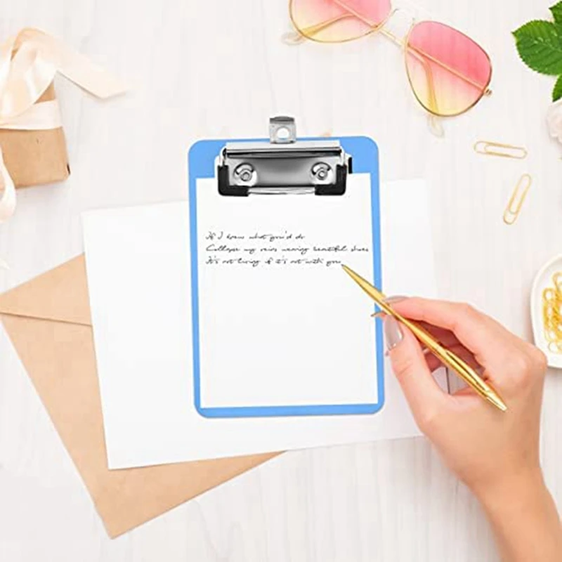 4Pcs Small Clipboards Clip Board Notepads Clipboard Memo Size Pocket Plastic Clipboard