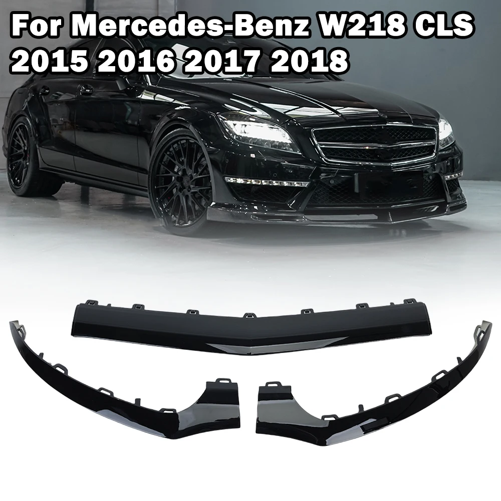 Car Front Bumper Trim Strip Moulding Lip Chrome For Mercedes-Benz W218 CLS 2015 2016-2018 A2188851574 A2188851674 A2188851774