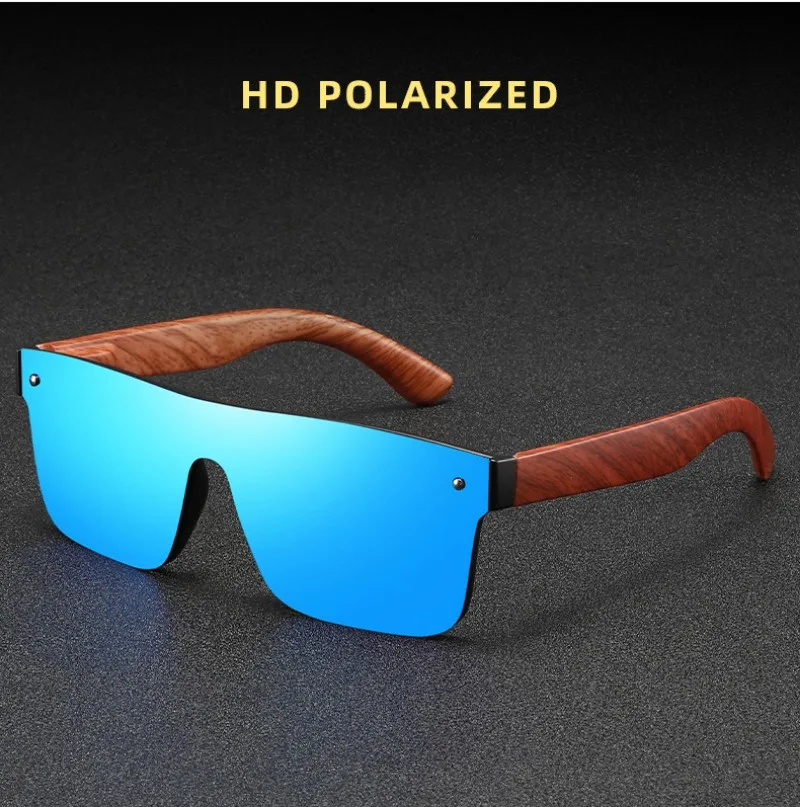 Men's Outdoor Sports Polarized Sunglasses Driving Sunshade Sun Glasses Trendy Bamboo and Wood spring Feet Eyewear UV400 Shade view 2