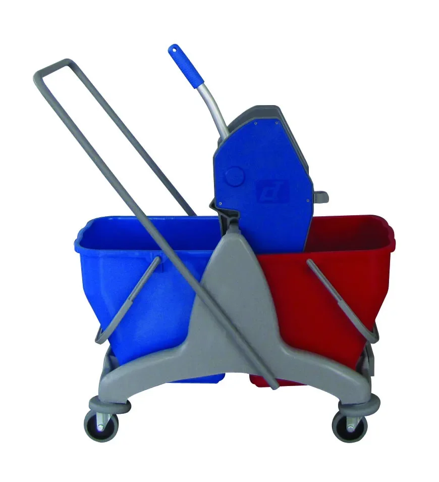 Hospital hotel restaurant 30L 50L down press double bucket kentucky mop wringer janitor cleaning trolley cart with wheels