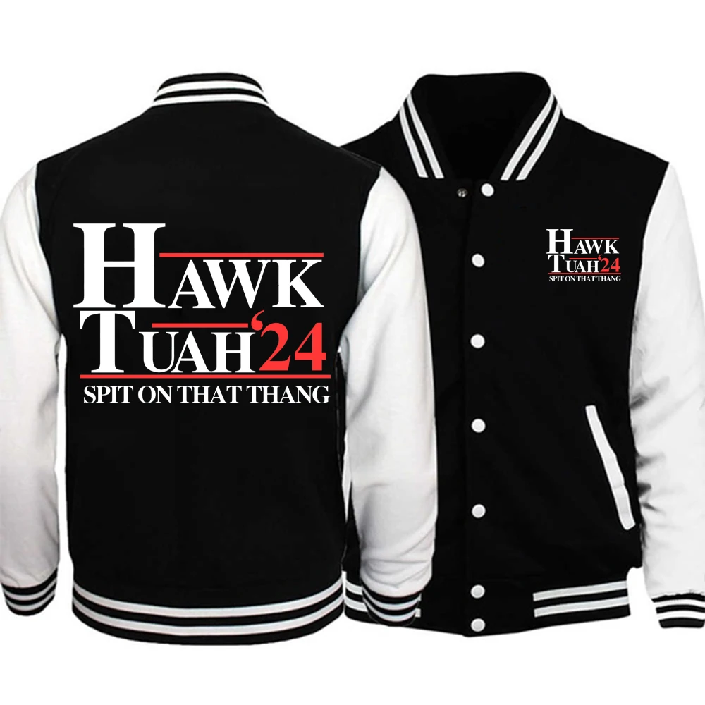 

Hawk Tuah Spit on that Thing Baseballs Jackets Button Leather Sleeve Sports Coat Women Men Team Baseball Jacket Hoodie