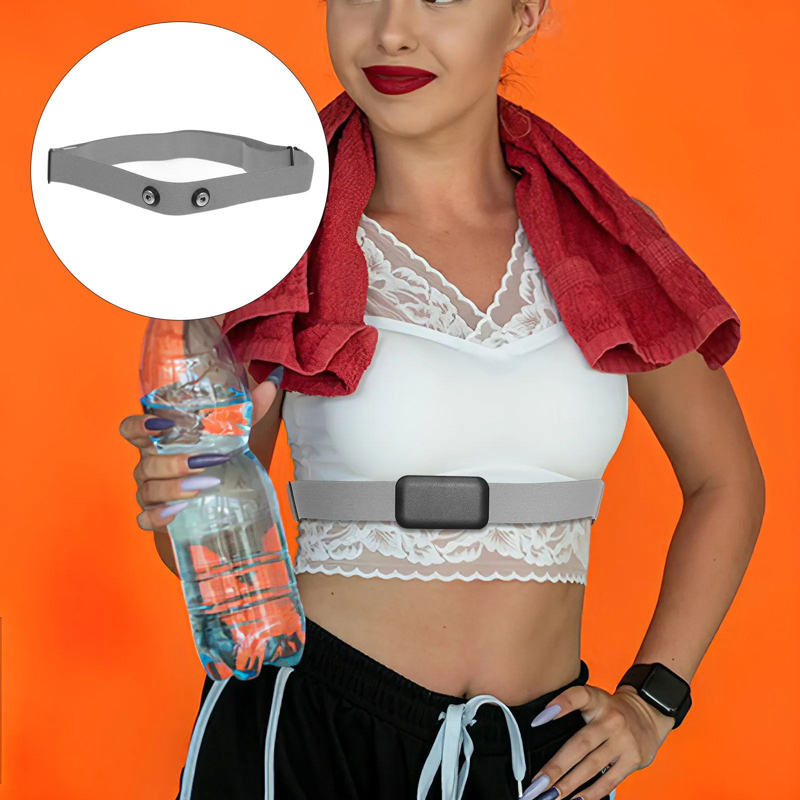 

Эластичный нагрудный датчик пульса для бега, велоспорта и фитнеса, регулируемый спортивный ремень-датчик