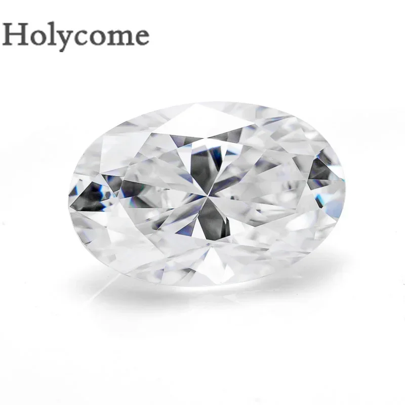 Holycome Moissanite Oval Brilliant Cut Diamond Pass Test Positive 3x5-13x18mm D VVS1 Clarity GRA Certificate for Jewelry Making