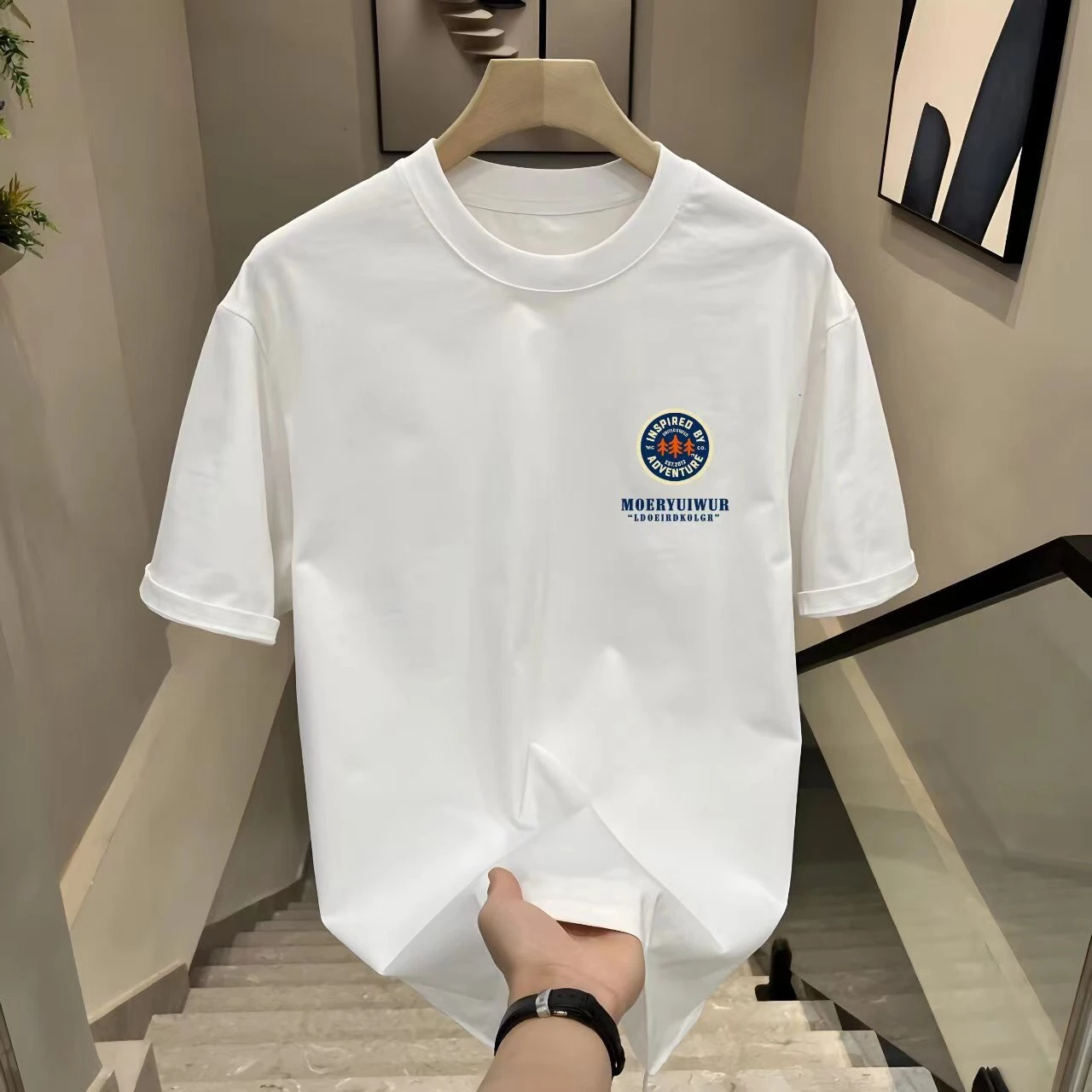 

American Sle Casual ort Sve T-irt ex Large Size Loose Fit Cotton Youthful Print Summer Faion Outerwear