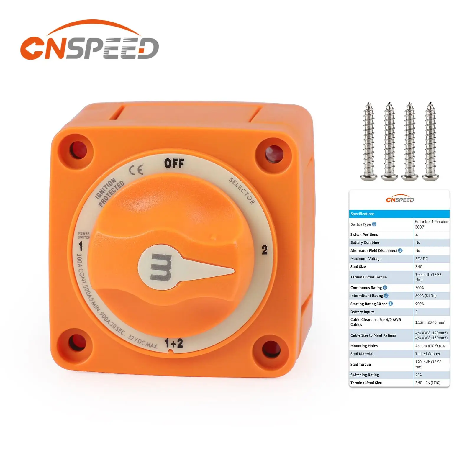 

M-Series Selector Battery Switch For Yate Marine Boat Car RV 32V 300A Heavy Duty Isolator 3 4 Position Disconnect Rotary IP66