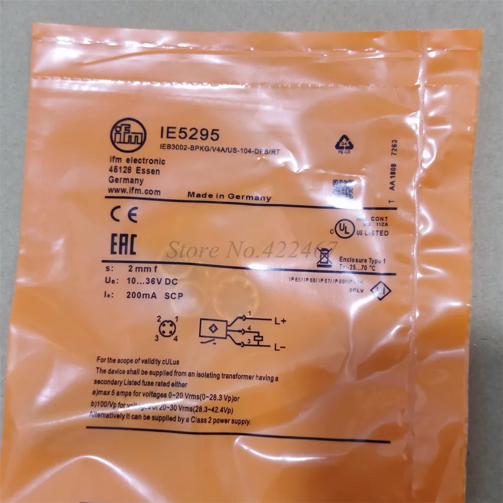 Vanky Industry IFM IF5580 IFA3002 BPKG/US 100 DPS Näherungsschalter – Neu, 1 Stück Vanky Industry IFM IF5580 IFA3002 BPKG/US 100 DPS Näherungsschalter – Neu, 1 Stück