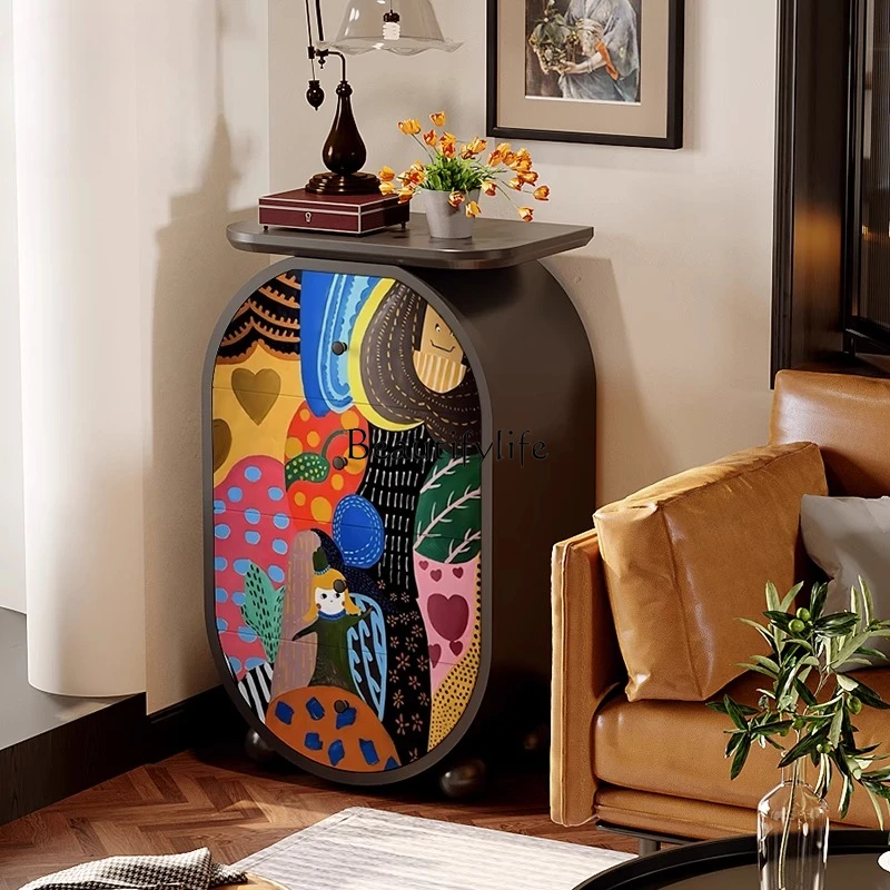 

Nordic simple modern creative solid wood four-chest cabinet multi-functional storage locker