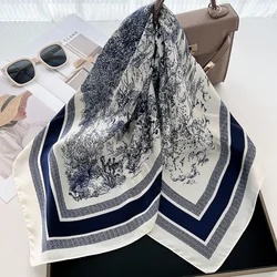 2025 Spring and Summer New Square Scarf Women Outdoor Hair Band Luxury Design Scarf Soft Small Kerchief Hijab Lady 70*70cm