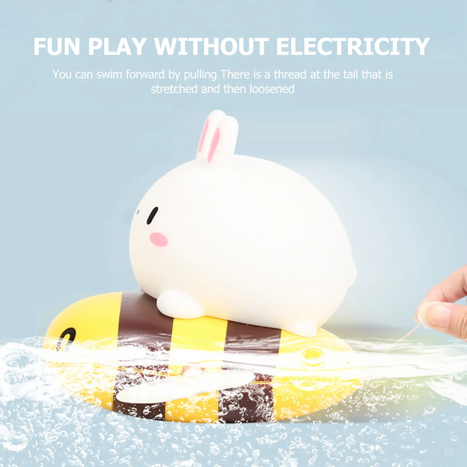 

1 шт. Мультяшная игрушка-кролик для ванны, безопасная, мягкая, развивающая игрушка для душа, желто-белая, в виде мультяшного животного